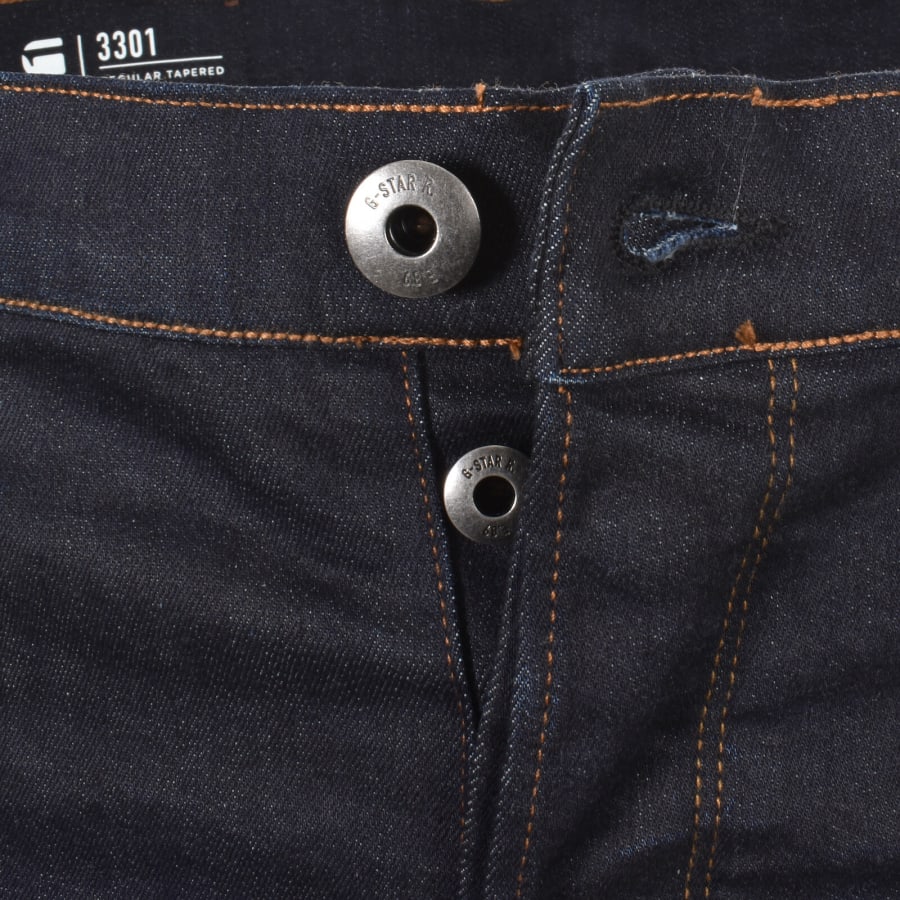 Image number 5 for G-Star 3301 Tapered Jeans Dark Wash Blue