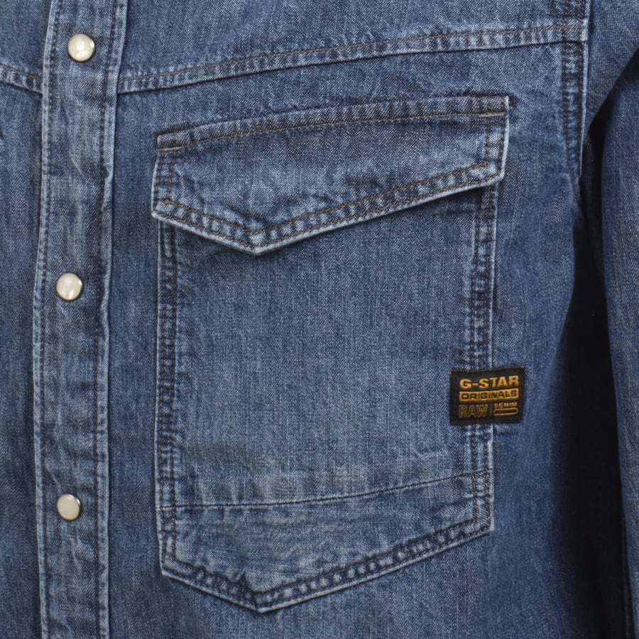 Image number 3 for G Star Raw Dakota Regular Long Sleeved Shirt Blue