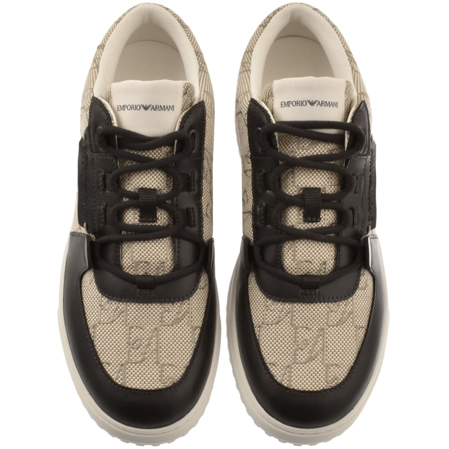 Image number 3 for Emporio Armani Leather Trainers Beige
