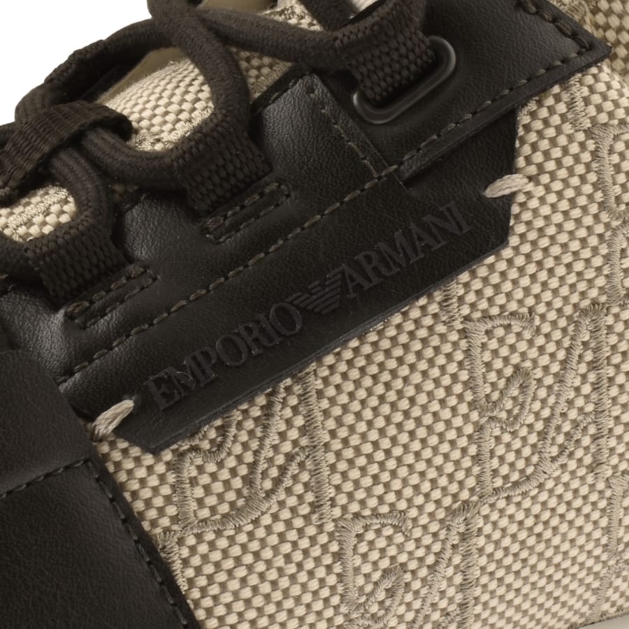 Image number 4 for Emporio Armani Leather Trainers Beige