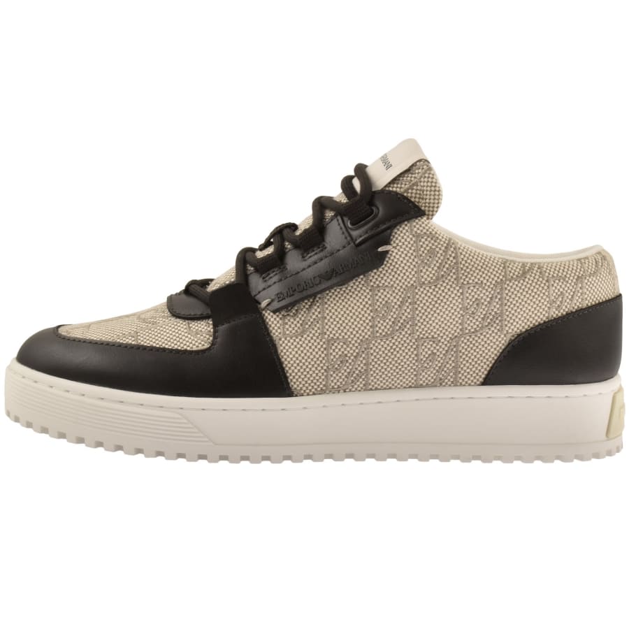 Image number 1 for Emporio Armani Leather Trainers Beige