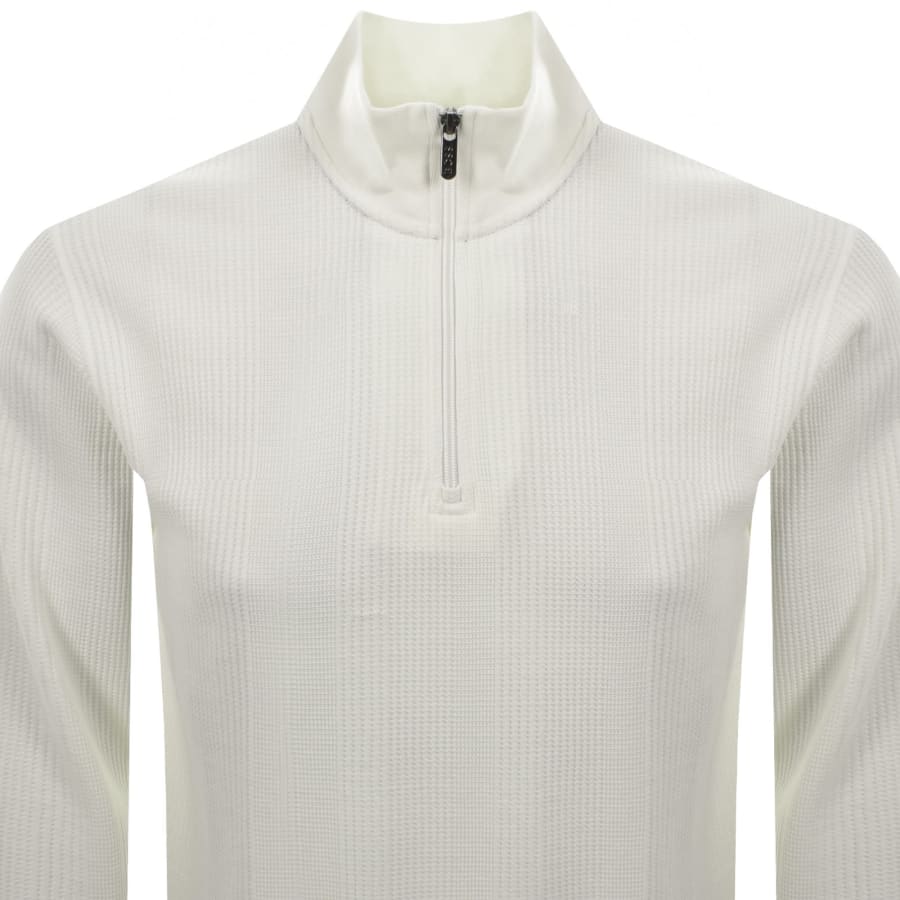 Image number 2 for BOSS Structure Quarter Zip Sweatshirt Off White