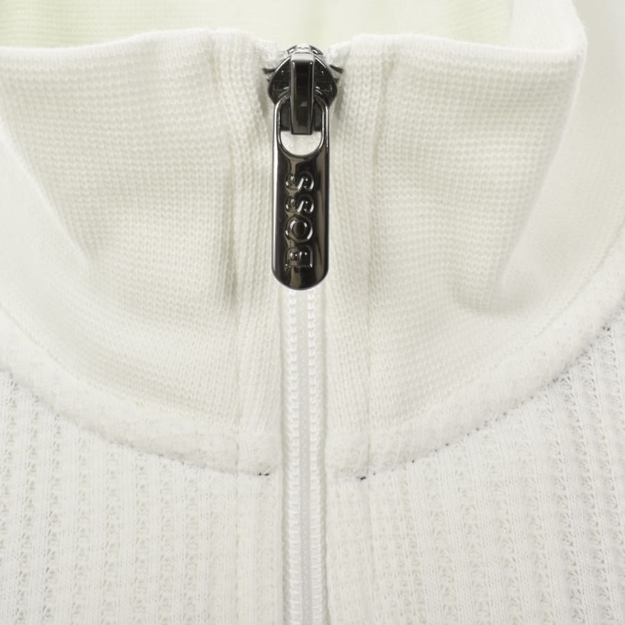Image number 3 for BOSS Structure Quarter Zip Sweatshirt Off White
