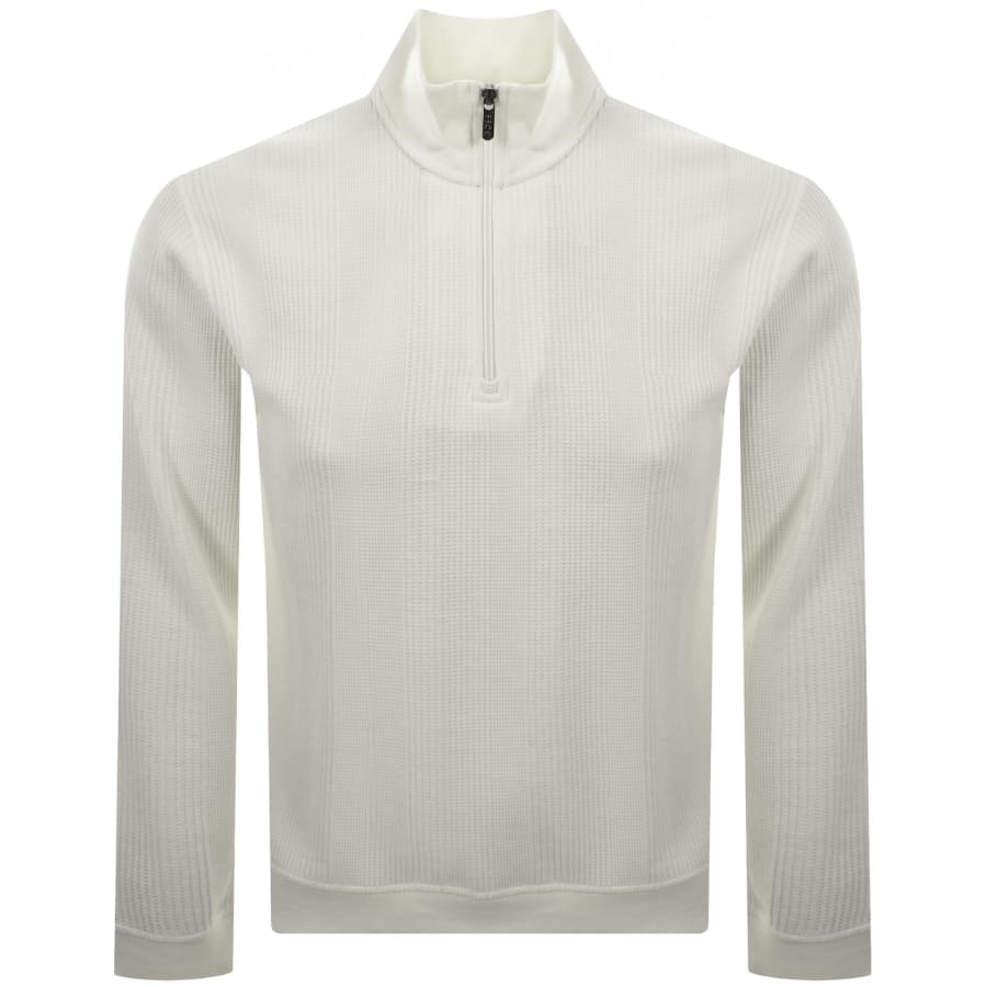 Image number 1 for BOSS Structure Quarter Zip Sweatshirt Off White