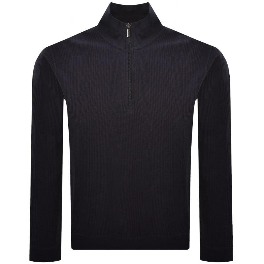 Image number 1 for BOSS Structure Quarter Zip Sweatshirt Navy