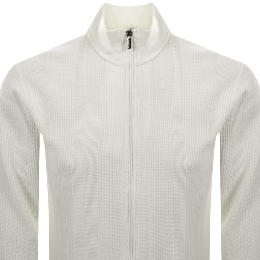 Image number 2 for BOSS Structure Full Zip Sweatshirt Off White