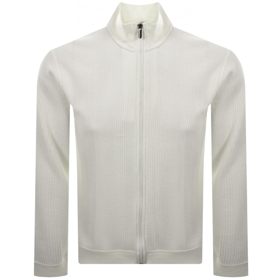 Image number 1 for BOSS Structure Full Zip Sweatshirt Off White
