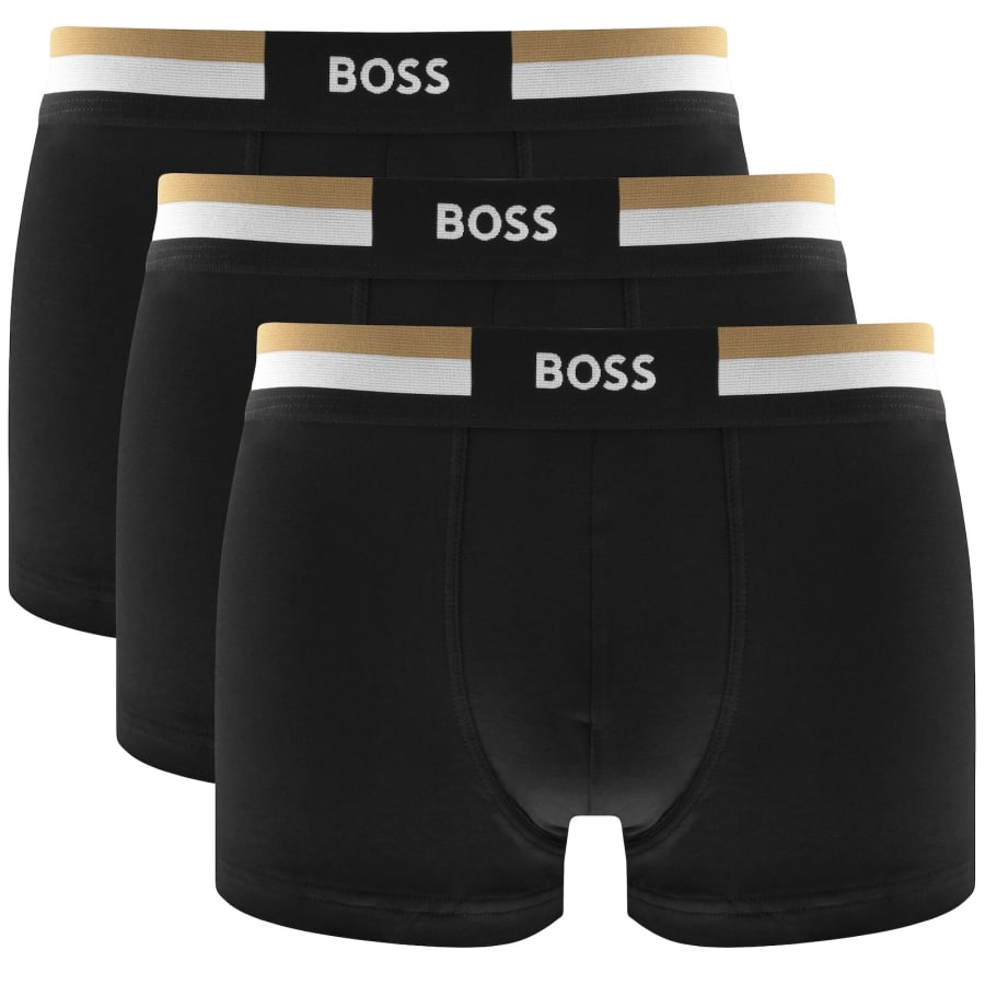 Image number 1 for BOSS Underwear 3 Pack Motion Trunks Black