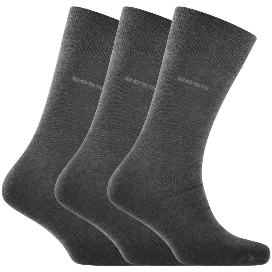 Image number 1 for BOSS 3 Pack Paul Crew Socks Grey