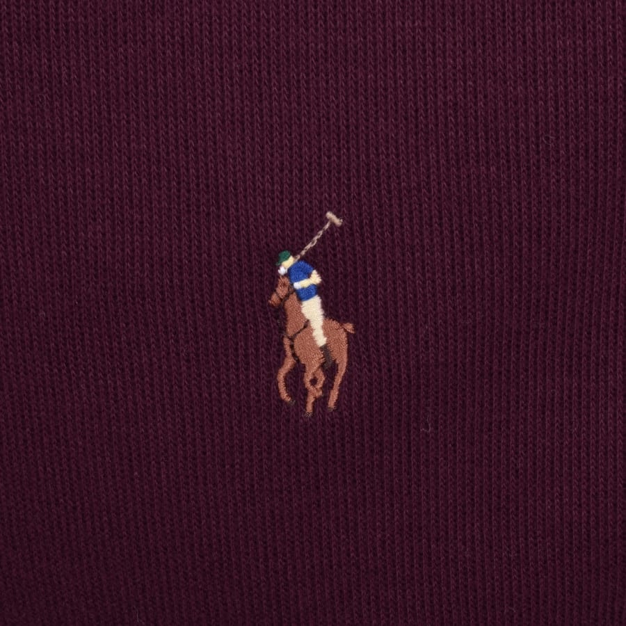 Image number 3 for Ralph Lauren Quarter Zip Knit Jumper Burgundy