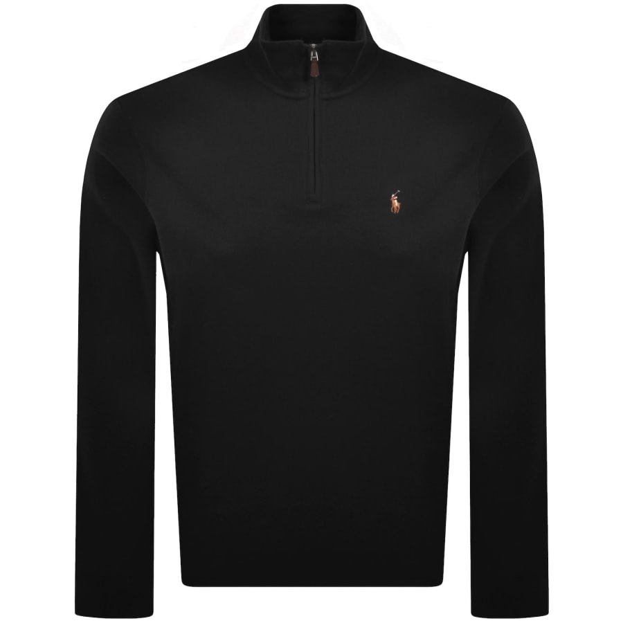 Image number 1 for Ralph Lauren Quarter Zip Knit Jumper Black
