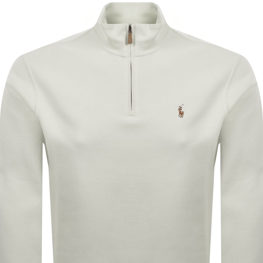 Image number 2 for Ralph Lauren Quarter Zip Knit Jumper White