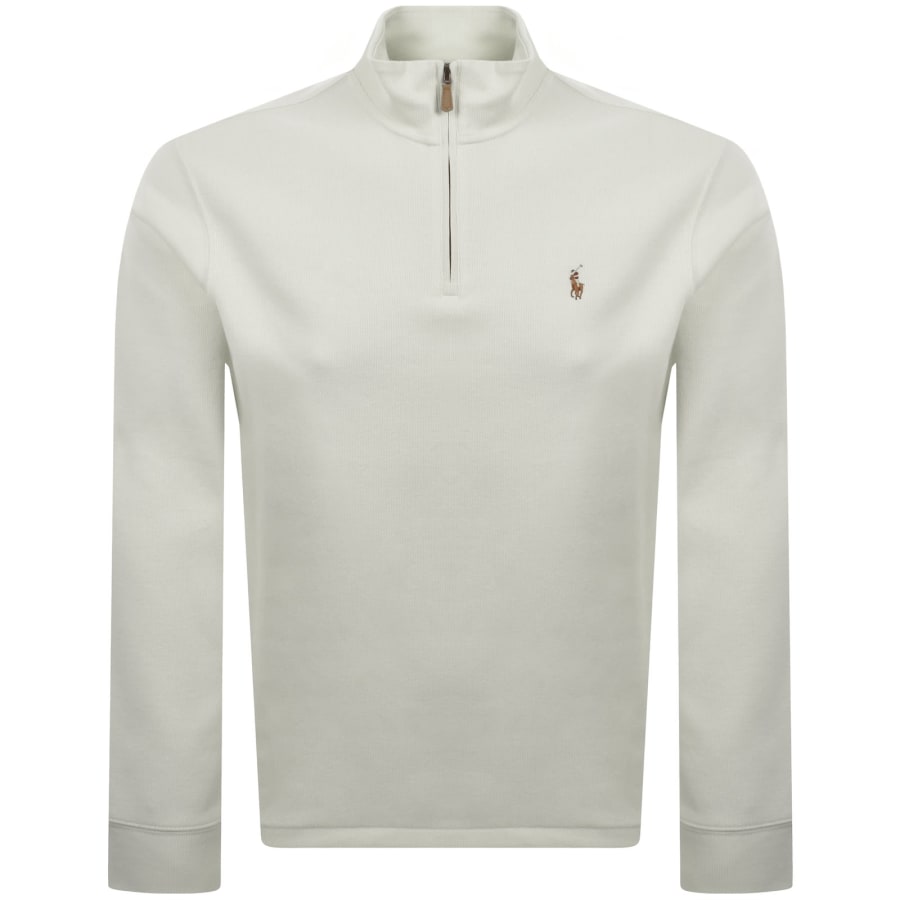 Image number 1 for Ralph Lauren Quarter Zip Knit Jumper White