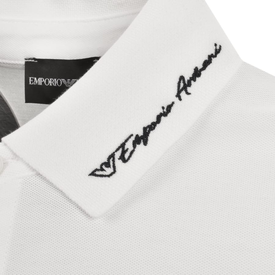 Image number 3 for Emporio Armani Short Sleeved Polo T Shirt White