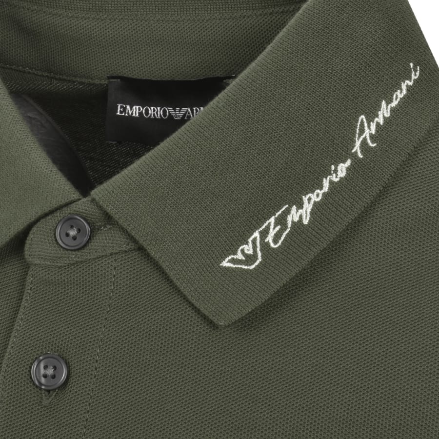 Image number 3 for Emporio Armani Short Sleeved Polo T Shirt Green