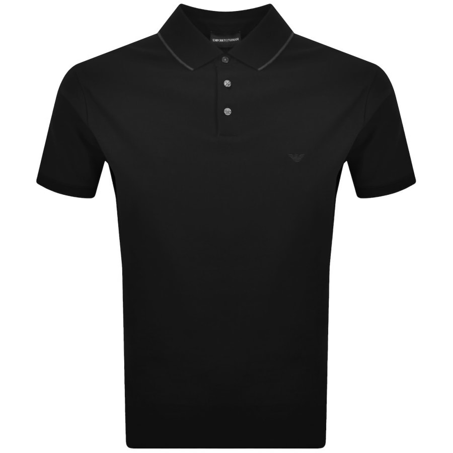 Image number 2 for Emporio Armani Short Sleeved Polo T Shirt Black