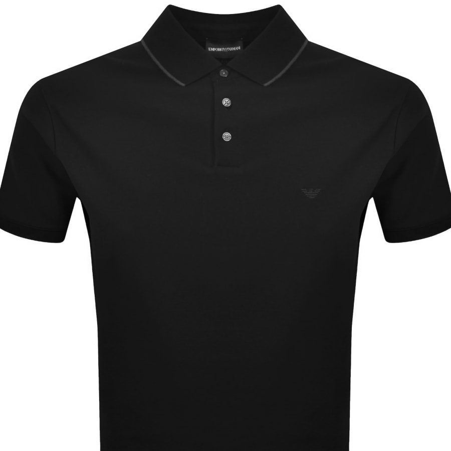 Image number 3 for Emporio Armani Short Sleeved Polo T Shirt Black
