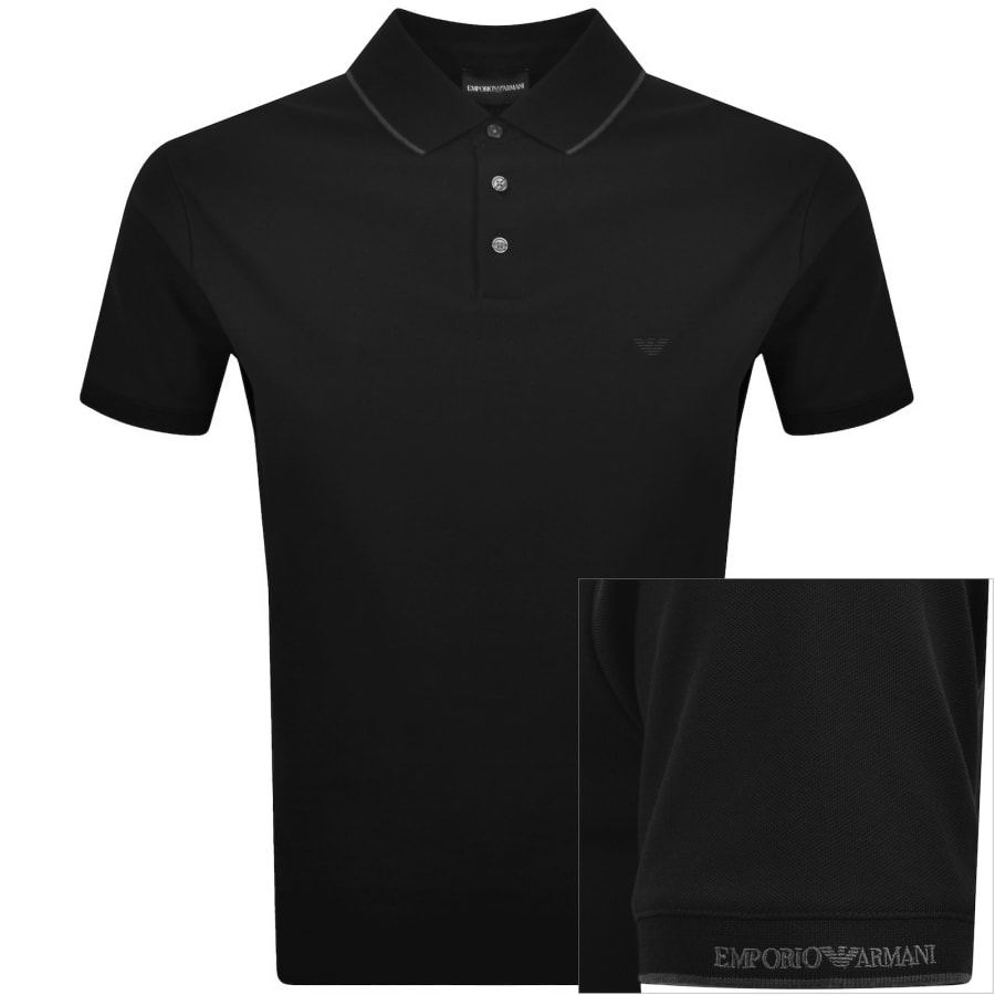 Image number 1 for Emporio Armani Short Sleeved Polo T Shirt Black