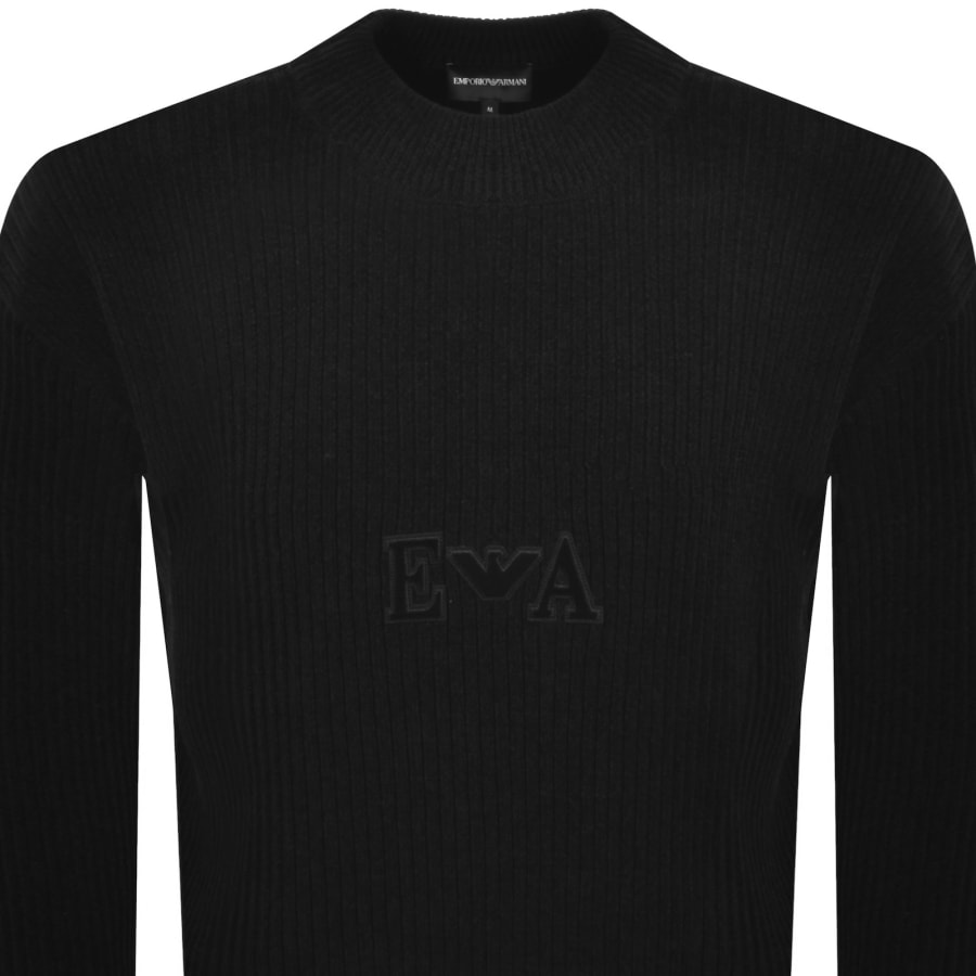 Image number 2 for Emporio Armani Crew Neck Knit Jumper Black