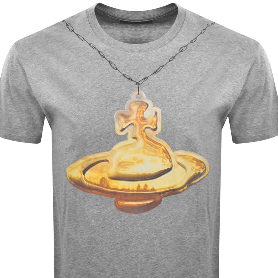 Image number 2 for Vivienne Westwood Gold Orb T Shirt Grey