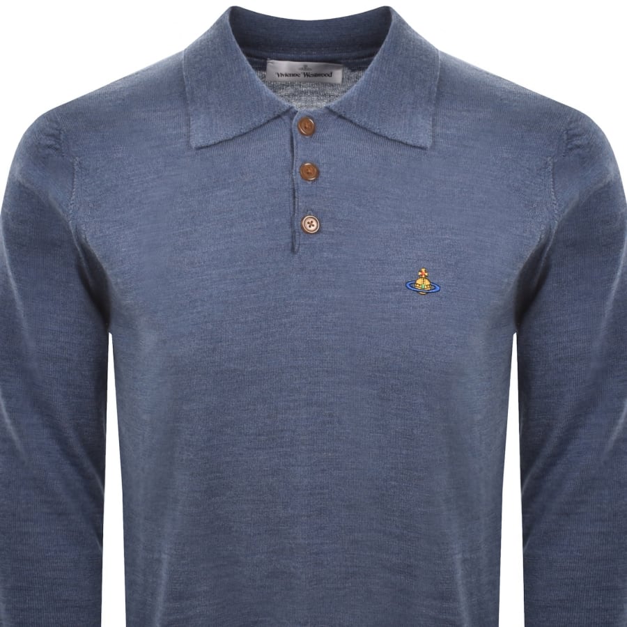 Image number 2 for Vivienne Westwood Merino Wool Polo Blue