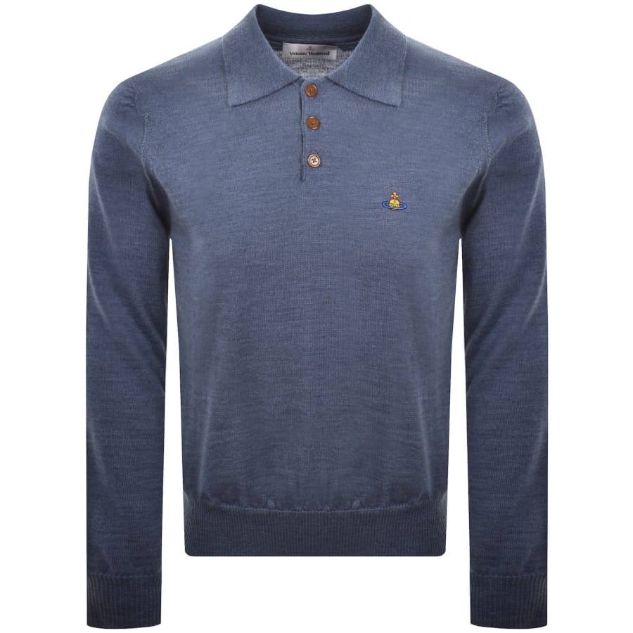 Image number 1 for Vivienne Westwood Merino Wool Polo Blue