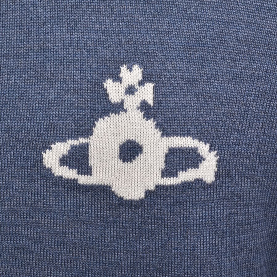 Image number 3 for Vivienne Westwood High Neck Knit Jumper Blue
