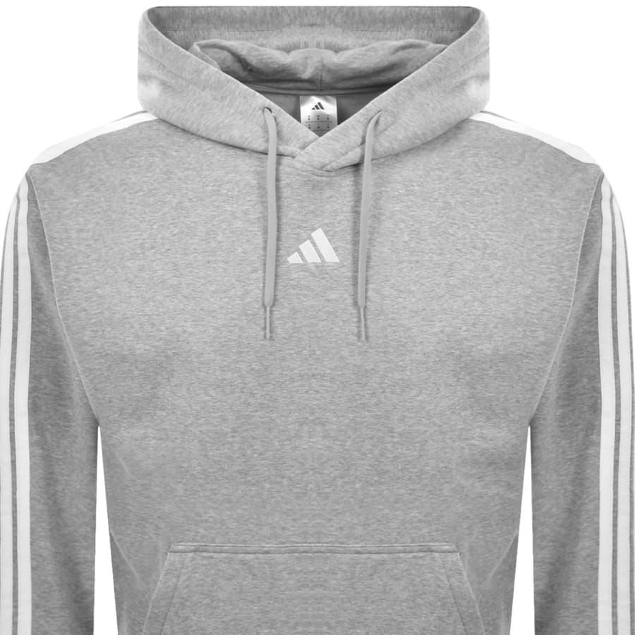 Image number 2 for adidas Sportswear 3 Stripe Hoodie Grey