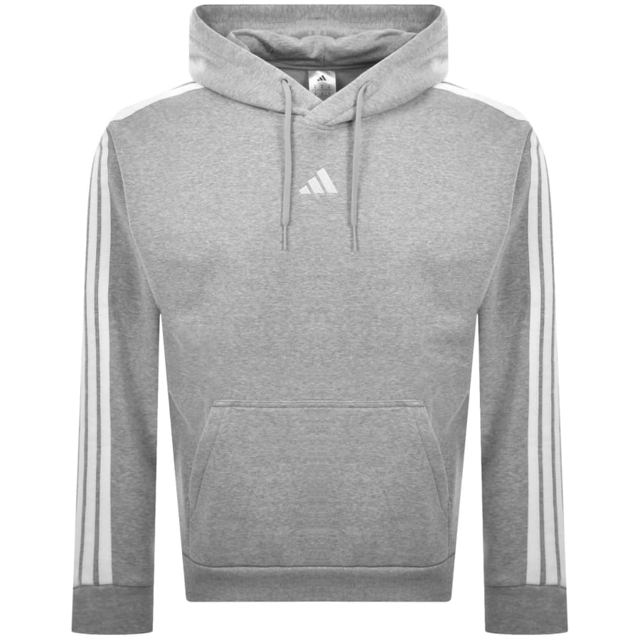 Image number 1 for adidas Sportswear 3 Stripe Hoodie Grey