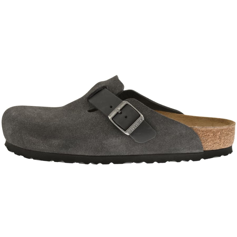 Image number 2 for Birkenstock Boston BS Mules Charcoal Grey