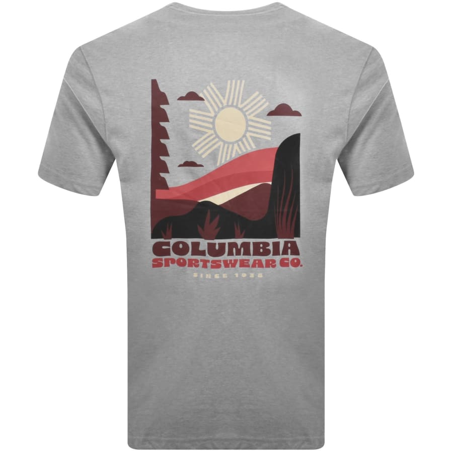Image number 5 for Columbia Outdoor Back Graphic T Shirt Grey