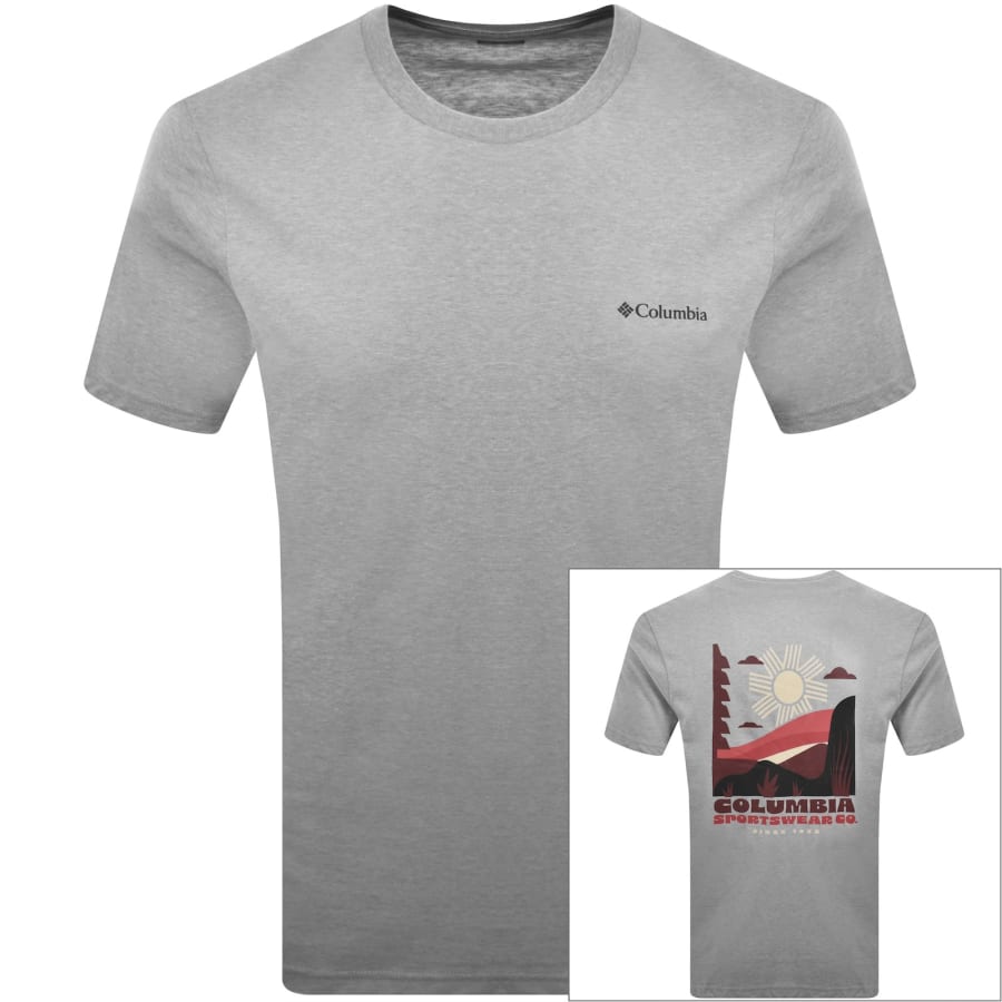 Image number 1 for Columbia Outdoor Back Graphic T Shirt Grey