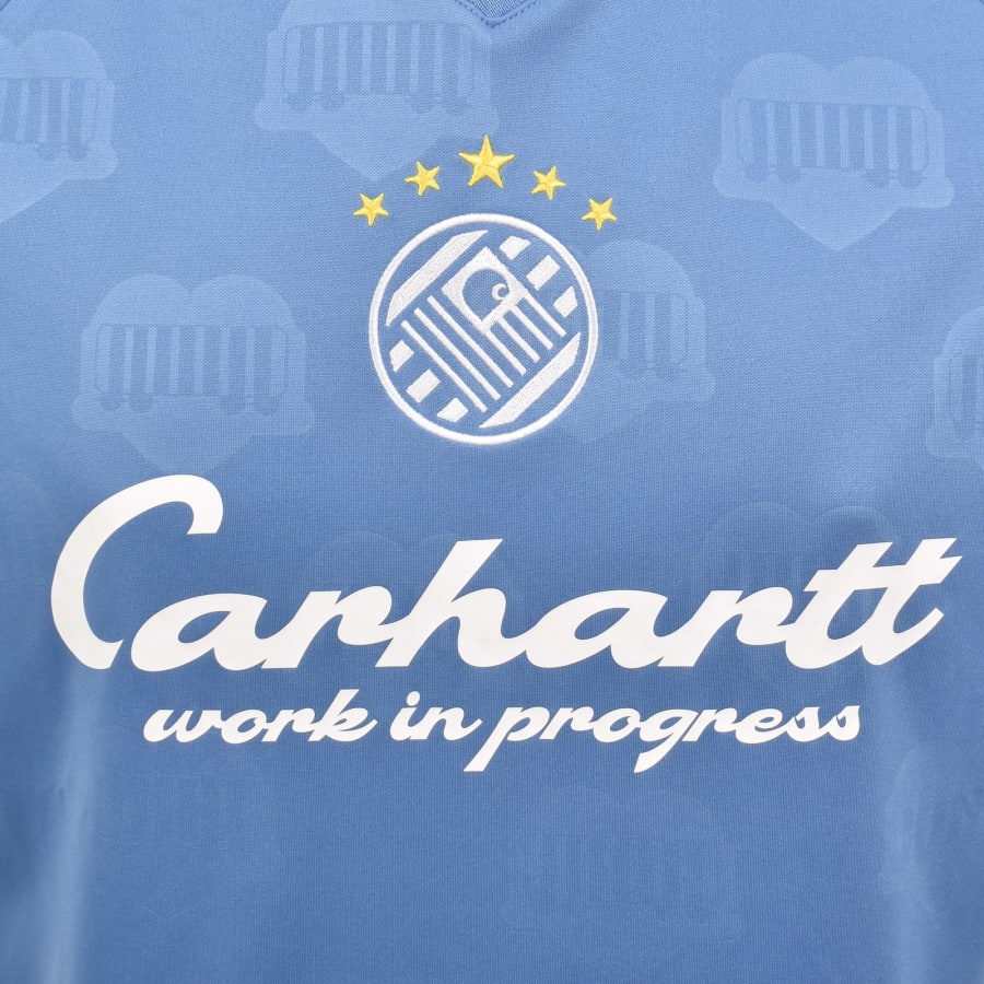 Image number 3 for Carhartt WIP Terrace Football T Shirt Blue