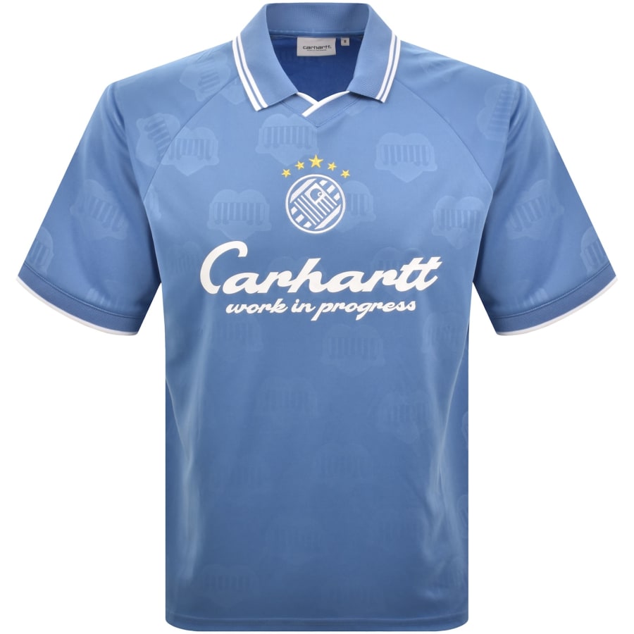 Image number 1 for Carhartt WIP Terrace Football T Shirt Blue