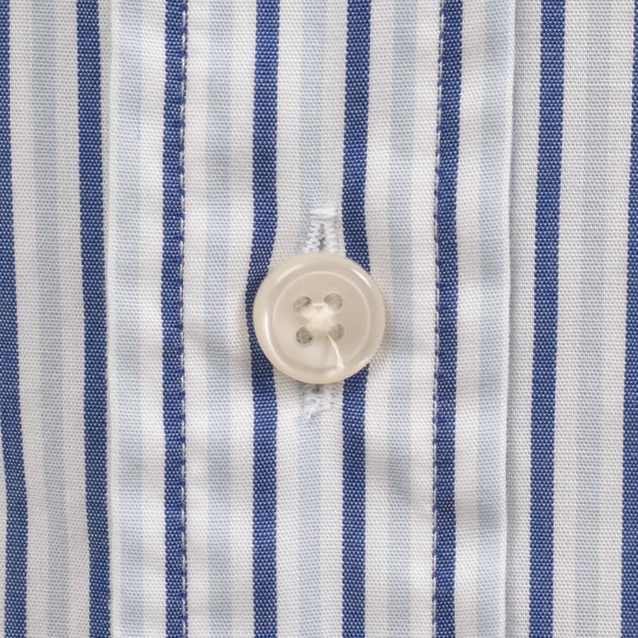 Image number 4 for Gant Poplin Stripe Short Sleeved Shirt Fresh Blue
