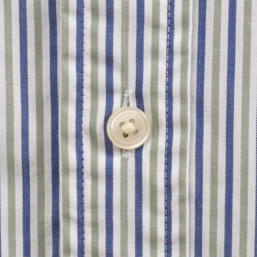 Image number 4 for Gant Poplin Stripe Short Sleeved Shirt Green
