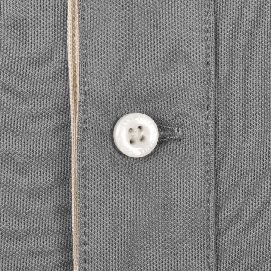 Image number 4 for Gant Contrast Pique Polo T Shirt Mid Grey