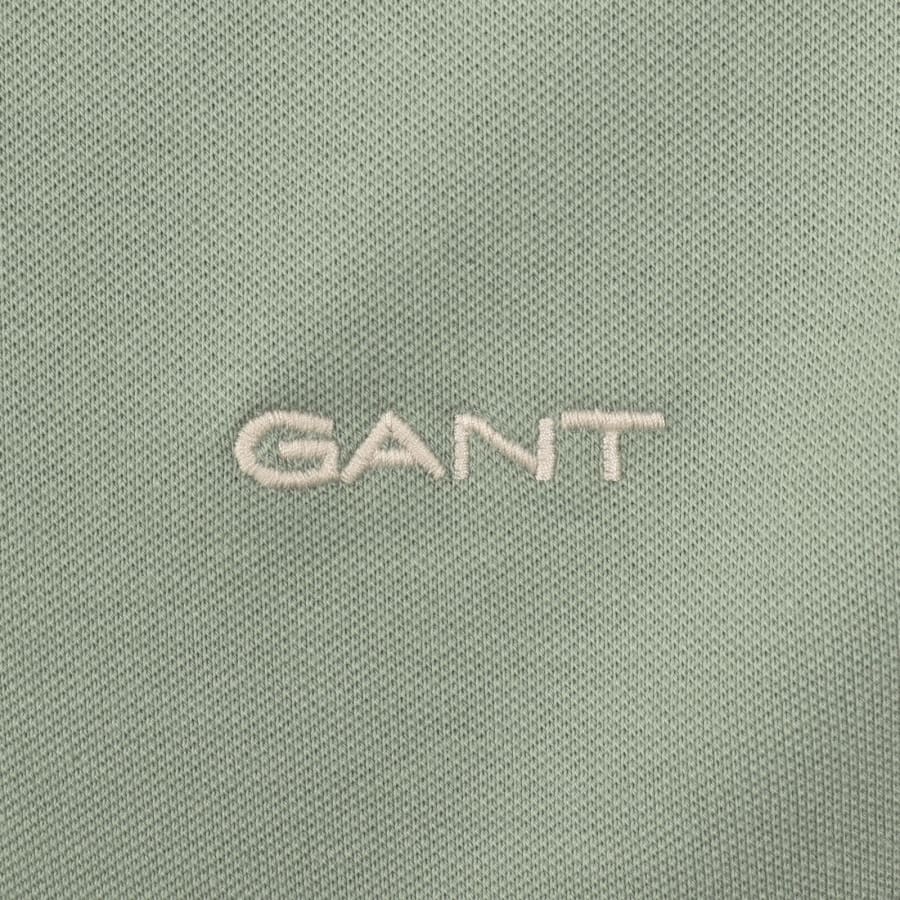 Image number 3 for Gant Contrast Pique Polo T Shirt Green