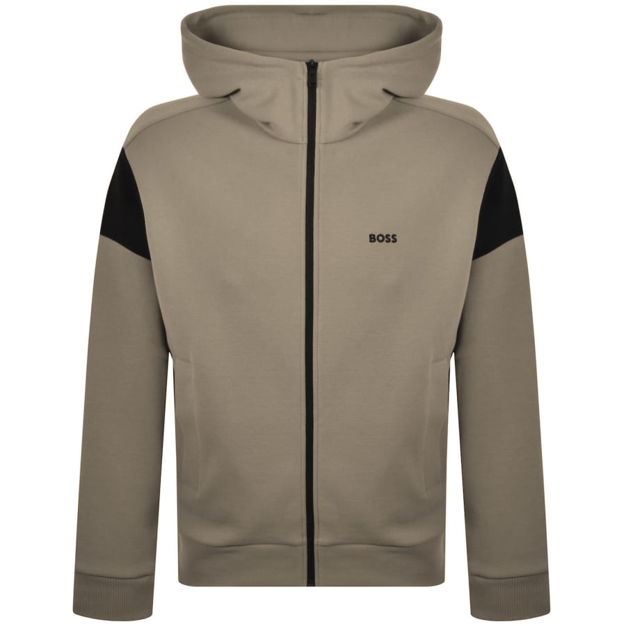 Image number 1 for BOSS Union Saggy Full Zip Hoodie Grey