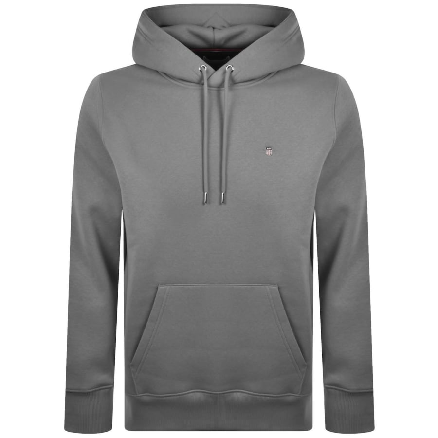 Image number 1 for Gant Regular Shield Hoodie Mid Grey