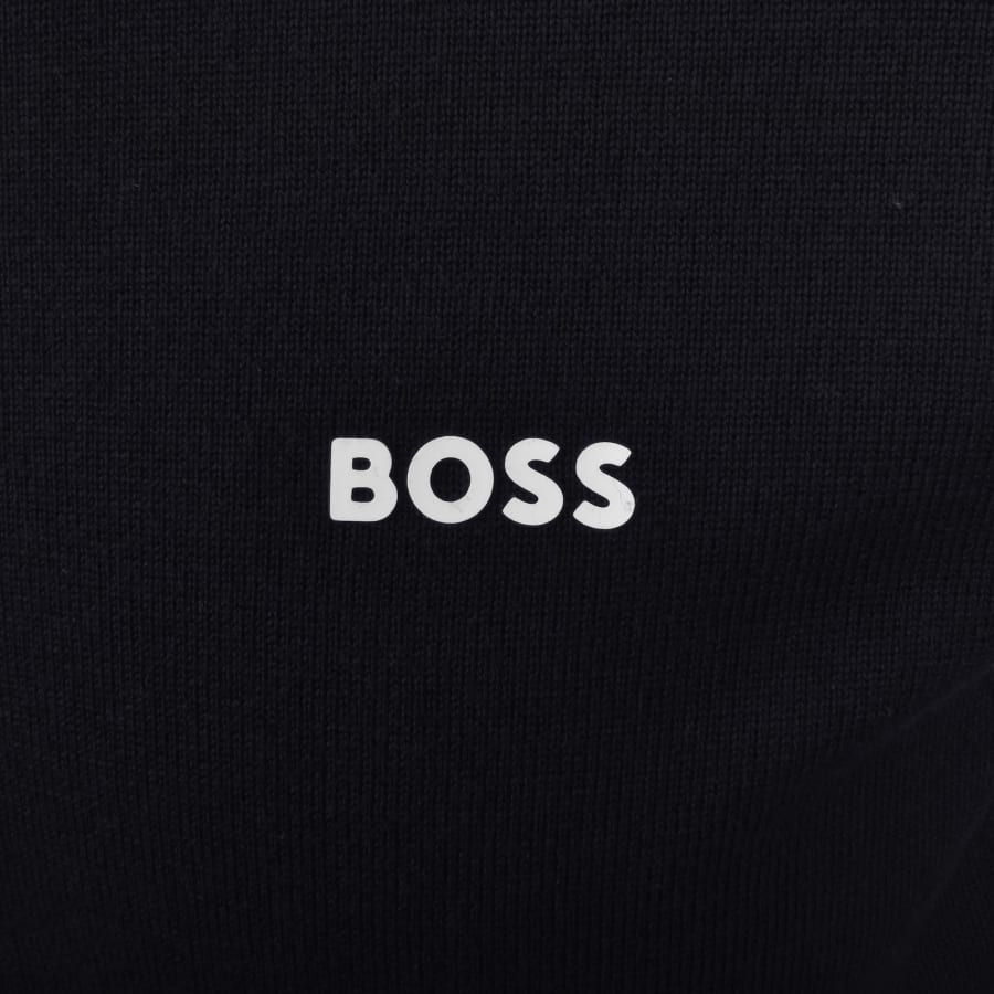 Image number 3 for BOSS Ever X Knit Polo Jumper Navy