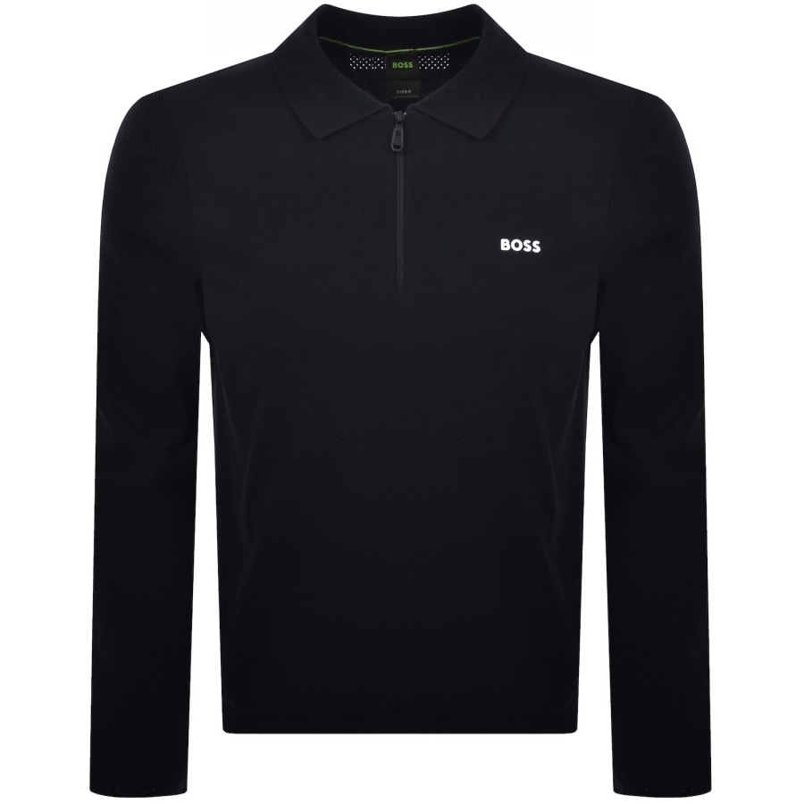 Image number 1 for BOSS Ever X Knit Polo Jumper Navy