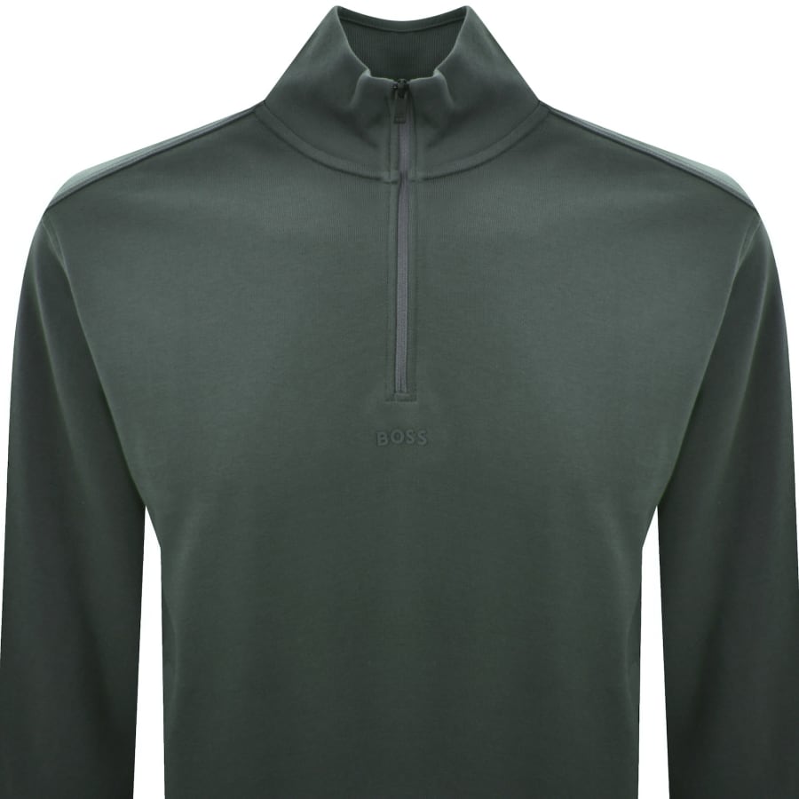 Image number 2 for BOSS Zesmall Zip Sweatshirt Green