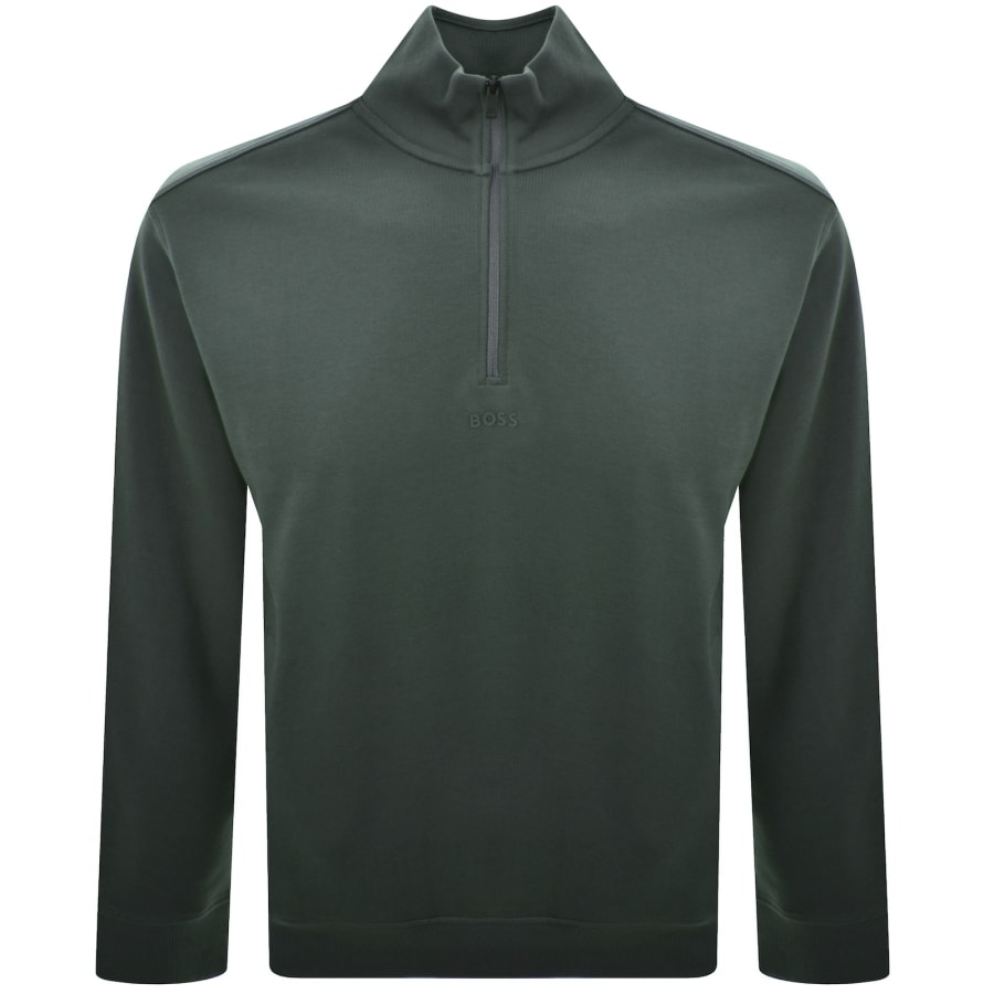 Image number 1 for BOSS Zesmall Zip Sweatshirt Green