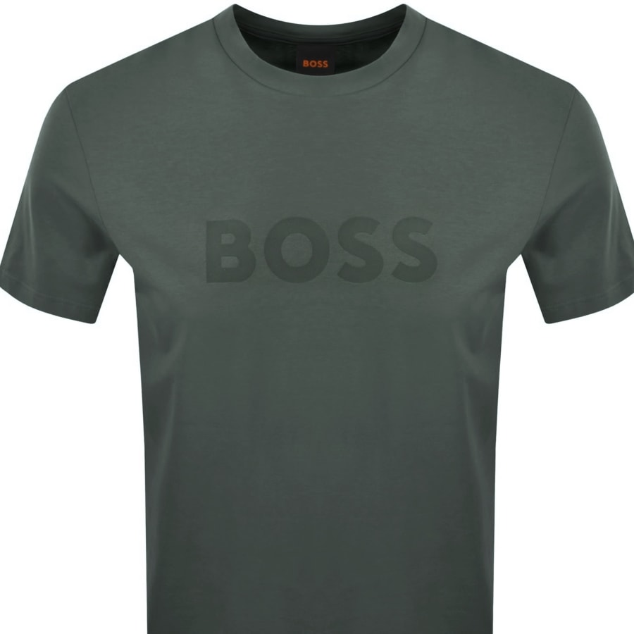 Image number 2 for BOSS Regular Fit Logo T Shirt Dark Green
