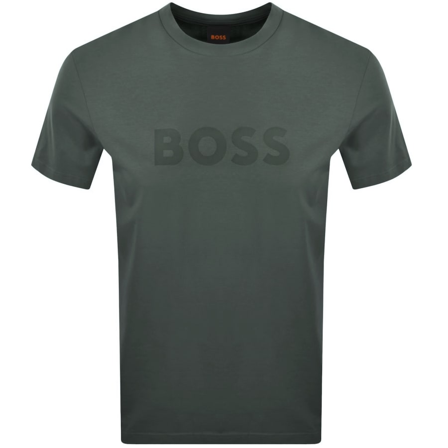 Image number 1 for BOSS Regular Fit Logo T Shirt Dark Green