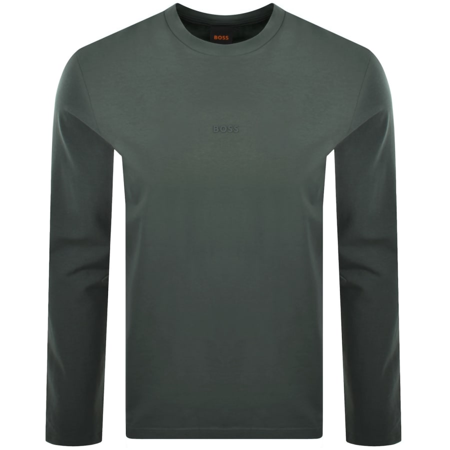 Image number 1 for BOSS TChark Long Sleeve T Shirt Dark Green