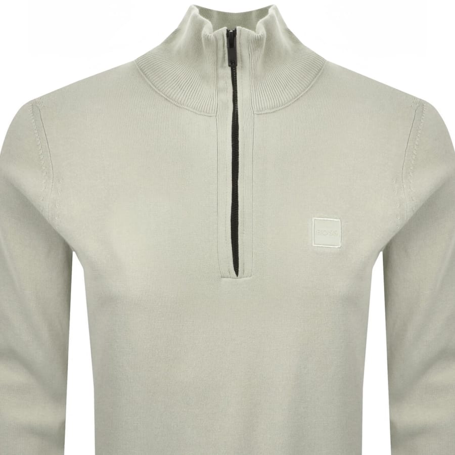 Image number 2 for BOSS Kanobix Half Zip Jumper Beige