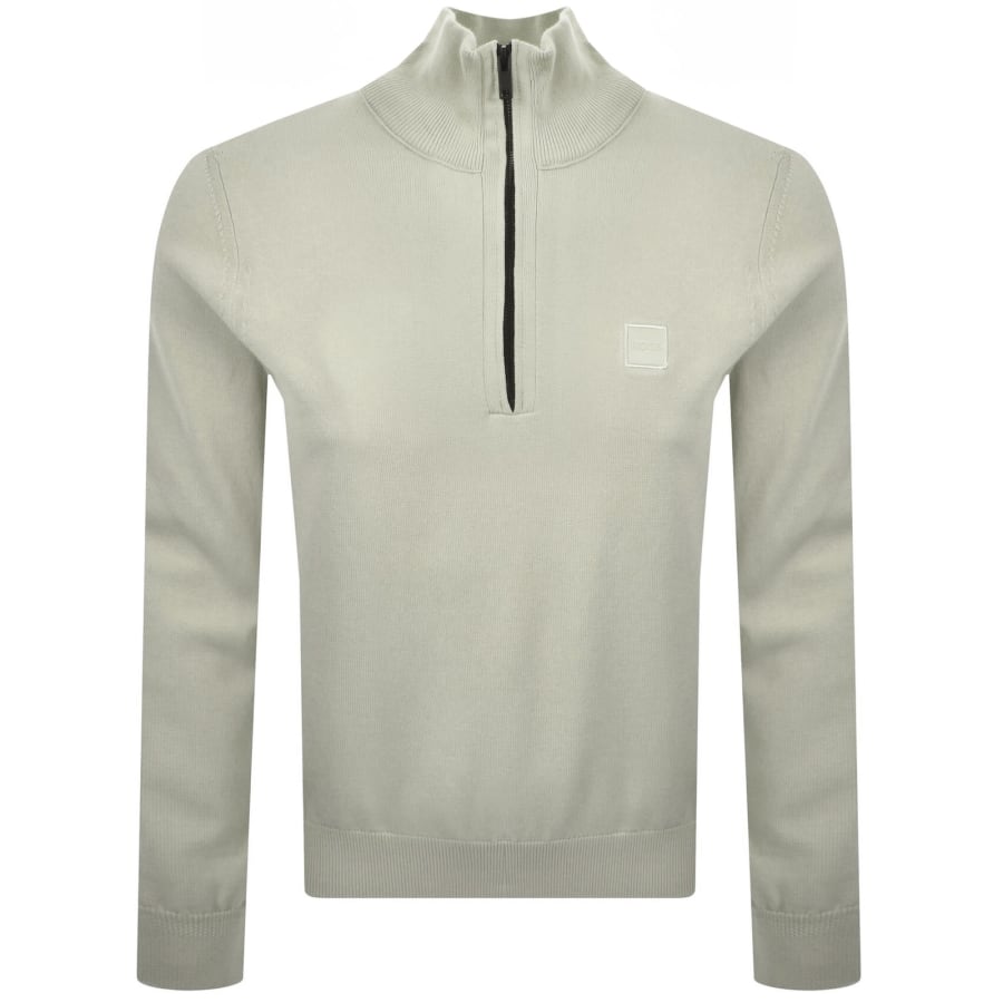 Image number 1 for BOSS Kanobix Half Zip Jumper Beige