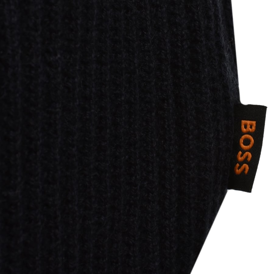 Image number 3 for BOSS Afedro Wool Blend Knit Polo Dark Blue